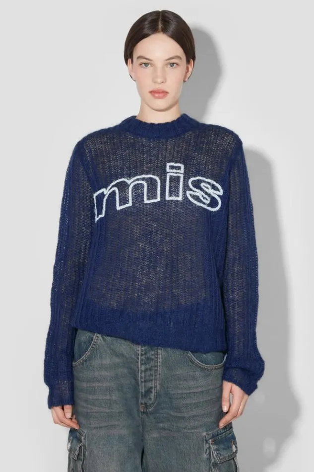 Women Knitwear MISBHV Unbrushed Mohair Open Knit Navy