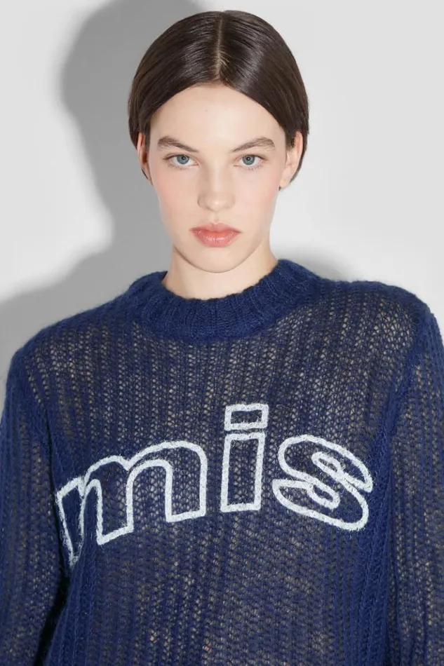 Women Knitwear MISBHV Unbrushed Mohair Open Knit Navy