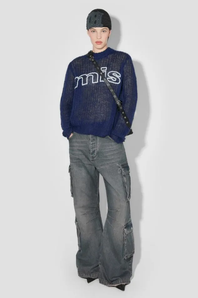 Women Knitwear MISBHV Unbrushed Mohair Open Knit Navy