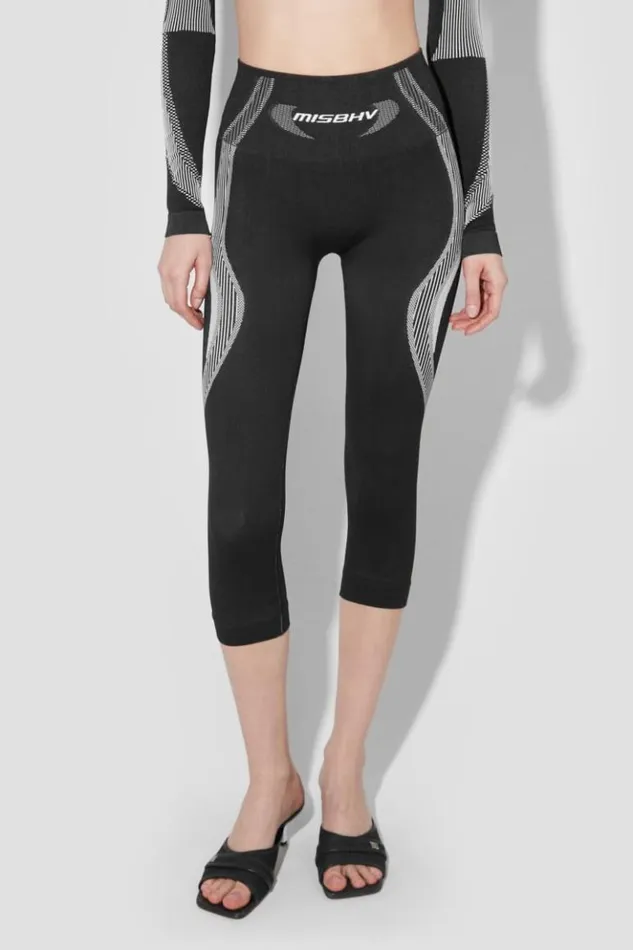 Women Leggings MISBHV Sport Capri Leggings Blackwhite