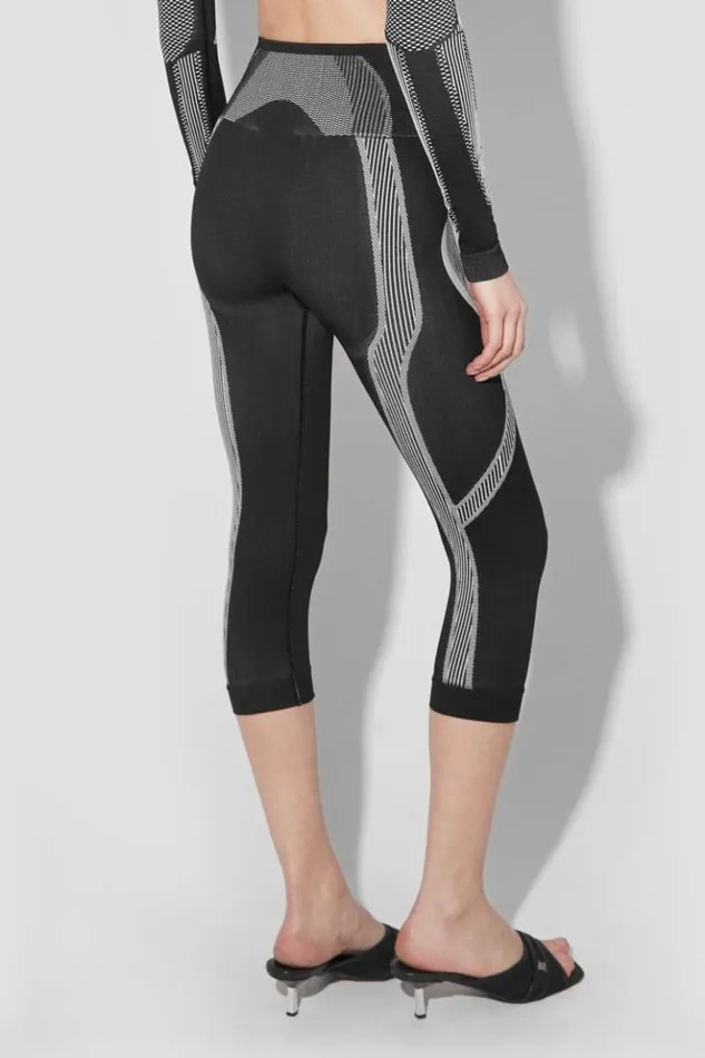Women Leggings MISBHV Sport Capri Leggings Blackwhite