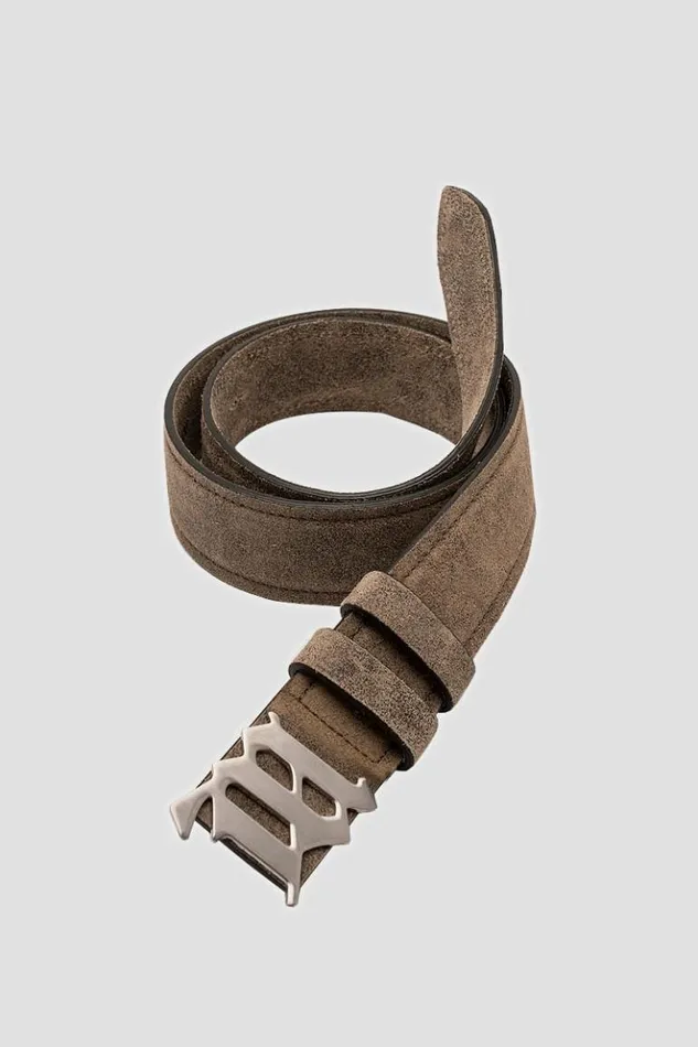 WomenMen Belts MISBHV Cracked Genuine Leather Belt Taupe