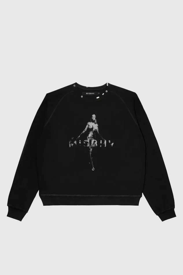 WomenMen Hoodies and Sweats MISBHV Vintage Crewneck Black