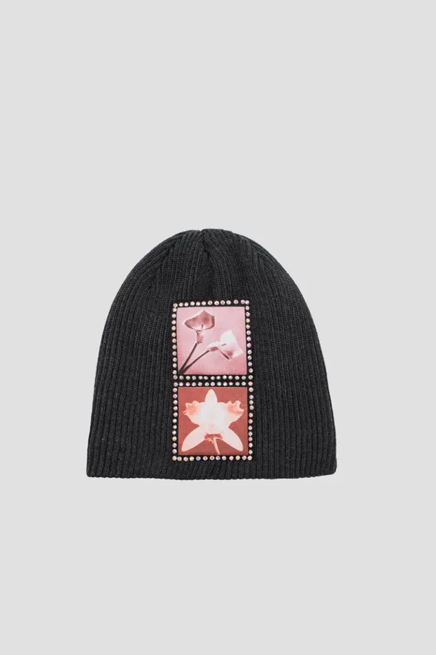 WomenMen Knitwear MISBHV Lily Orchid Robert Mapplethorpe Beanie Black