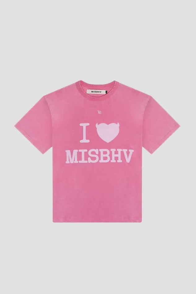 WomenMen TShirts MISBHV I Love TShirt Washed Pink