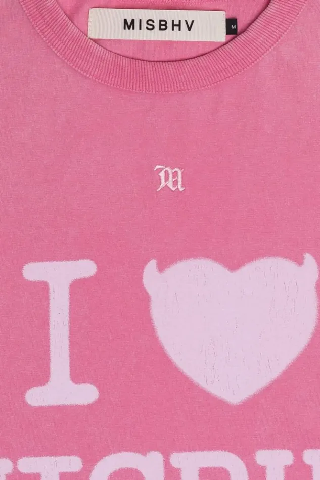 WomenMen TShirts MISBHV I Love TShirt Washed Pink