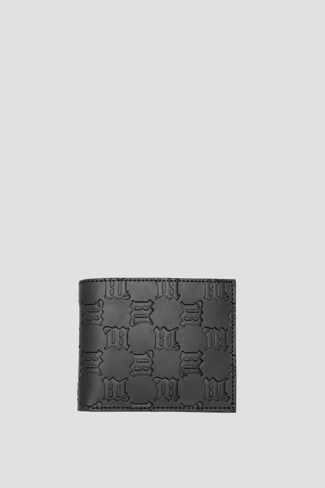 WomenMen Wallets MISBHV Embossed Monogram Bifold Wallet Black