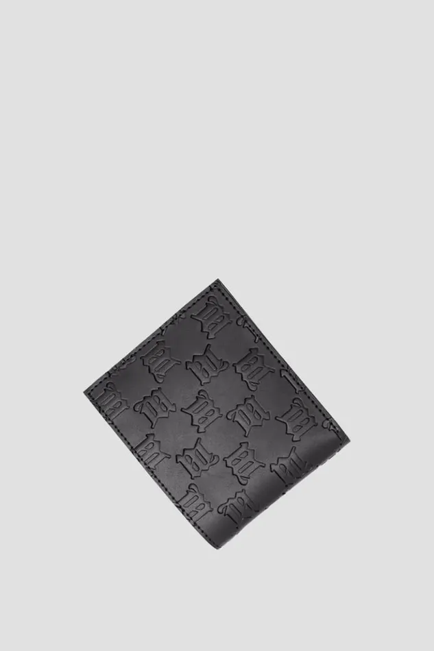 WomenMen Wallets MISBHV Embossed Monogram Bifold Wallet Black