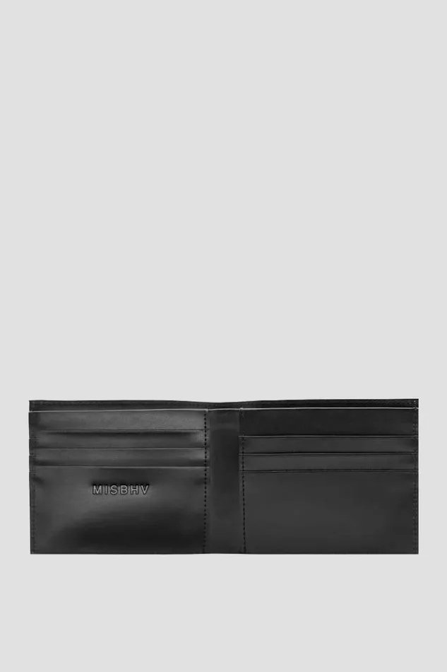 WomenMen Wallets MISBHV Embossed Monogram Bifold Wallet Black