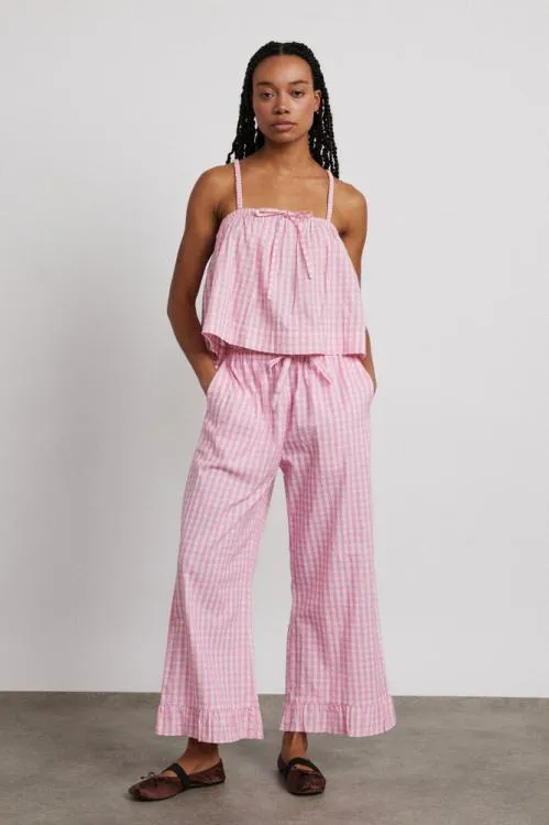 Women Nightwear Damson Madder Paddy Trousers Nightwear Set Pink Gingham