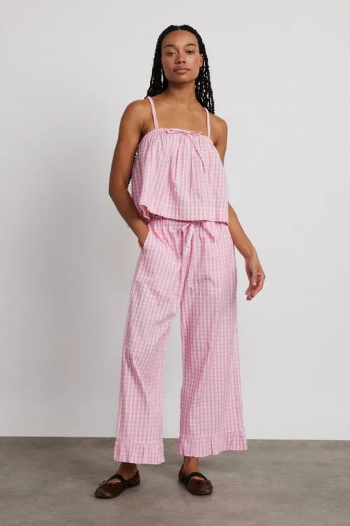 Women Nightwear Damson Madder Paddy Trousers Nightwear Set Pink Gingham