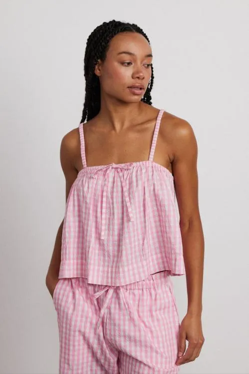 Women Nightwear Damson Madder Paddy Trousers Nightwear Set Pink Gingham