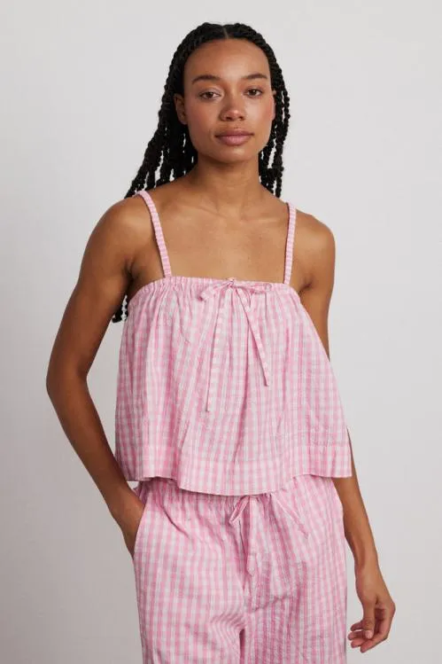Women Nightwear Damson Madder Paddy Trousers Nightwear Set Pink Gingham