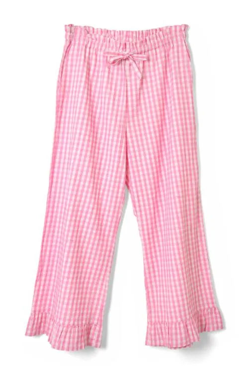 Women Nightwear Damson Madder Paddy Trousers Nightwear Set Pink Gingham