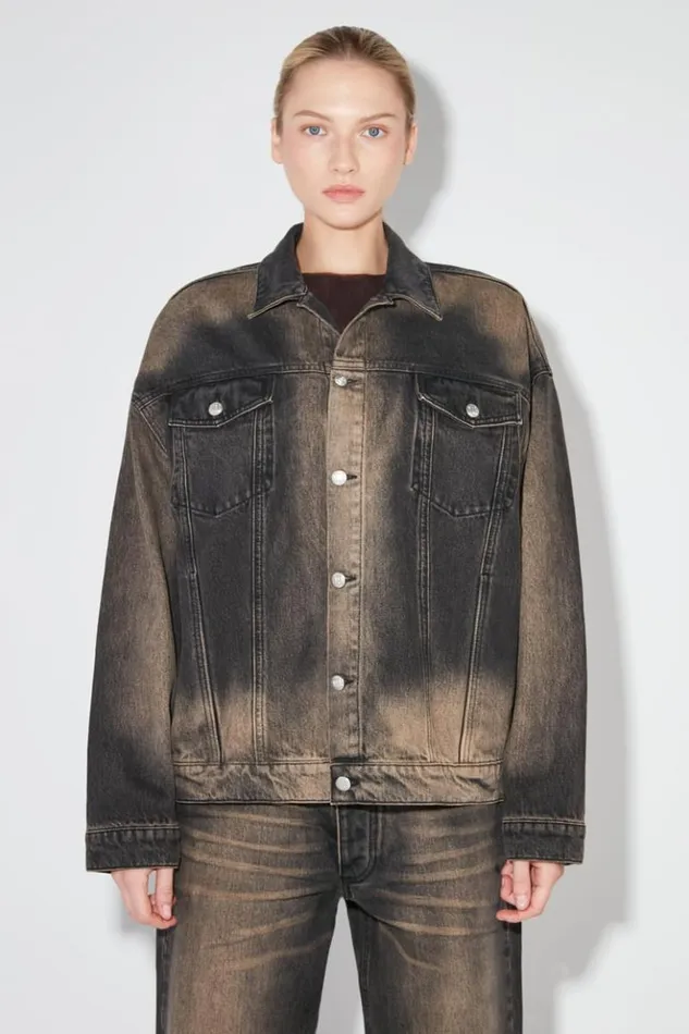 Women Outerwear MISBHV 2000 Denim Trucker Jacket Blackbrown