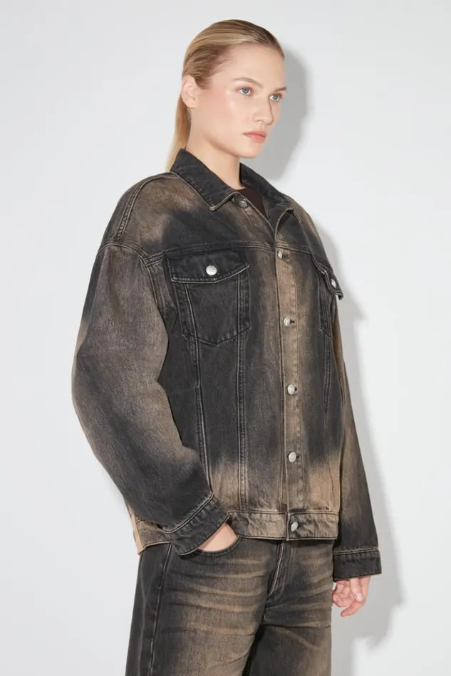 Women Outerwear MISBHV 2000 Denim Trucker Jacket Blackbrown