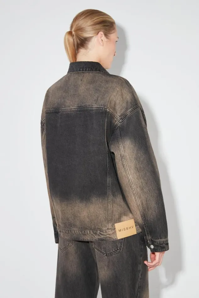 Women Outerwear MISBHV 2000 Denim Trucker Jacket Blackbrown