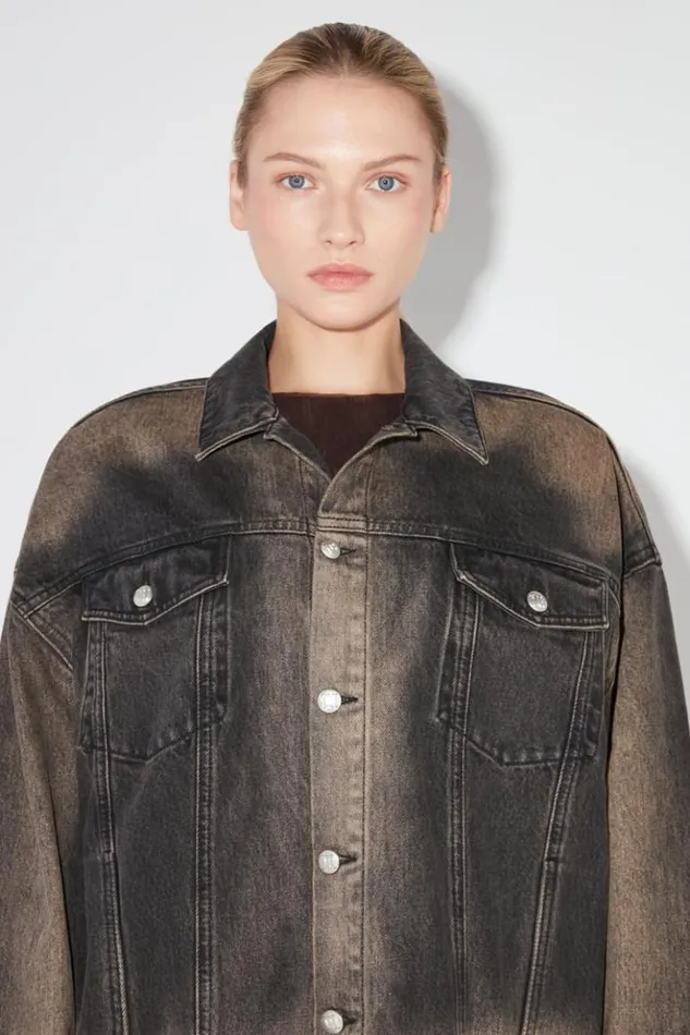 Women Outerwear MISBHV 2000 Denim Trucker Jacket Blackbrown