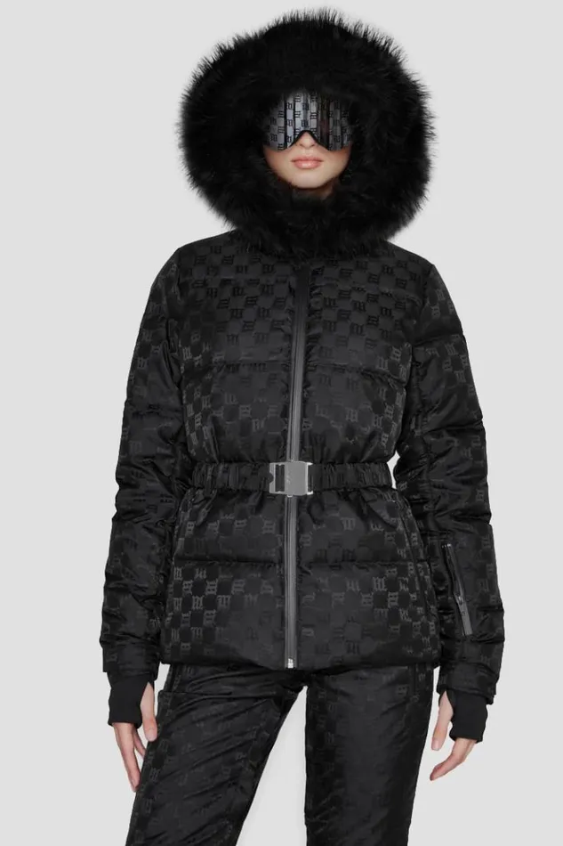 Women Outerwear MISBHV Nylon Monogram Ski Puffer Black