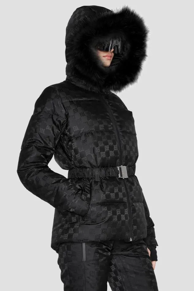 Women Outerwear MISBHV Nylon Monogram Ski Puffer Black