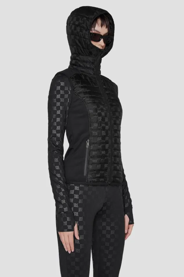 Women Outerwear MISBHV Nylon Monogram Vest Ski Black