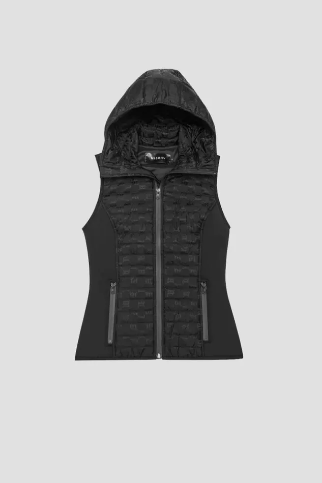 Women Outerwear MISBHV Nylon Monogram Vest Ski Black