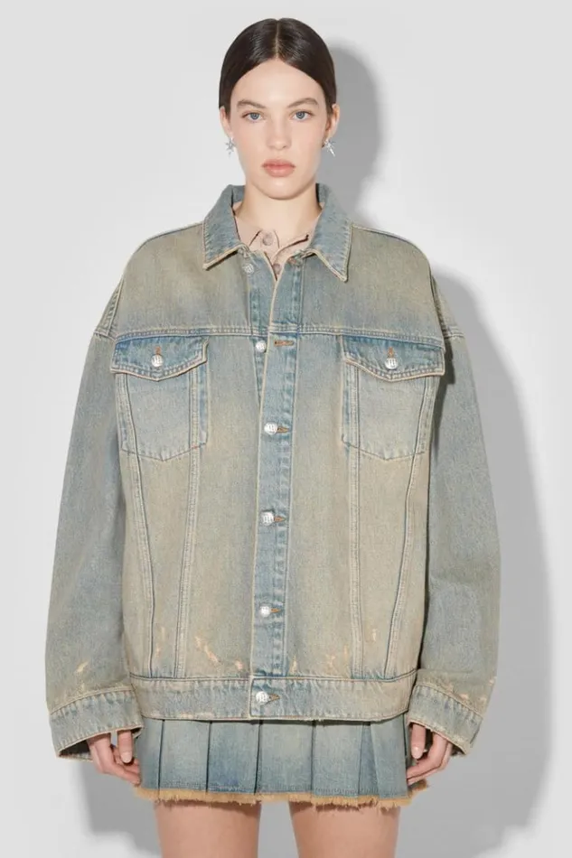 Women Outerwear MISBHV Sunset Wash Oversized Denim Jacket Blue