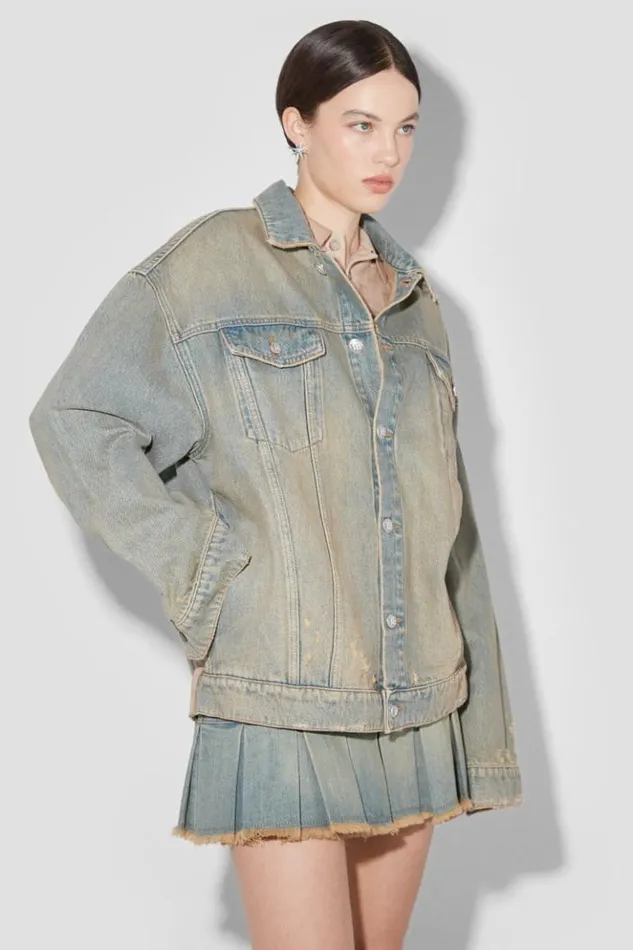 Women Outerwear MISBHV Sunset Wash Oversized Denim Jacket Blue
