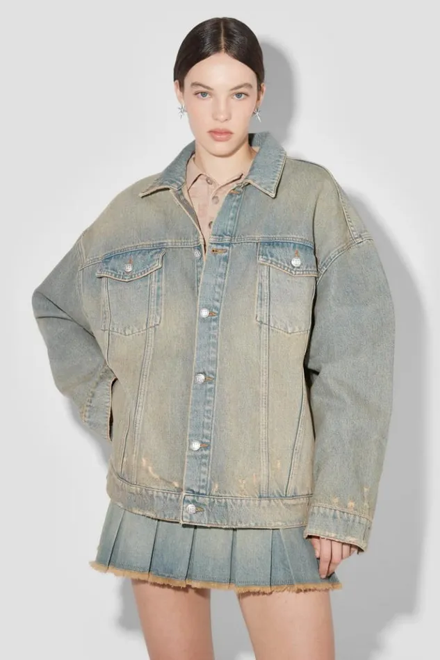 Women Outerwear MISBHV Sunset Wash Oversized Denim Jacket Blue