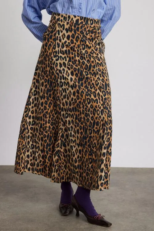 Women Skirts Damson Madder Hyan Midi Skirt 8211 Leopard