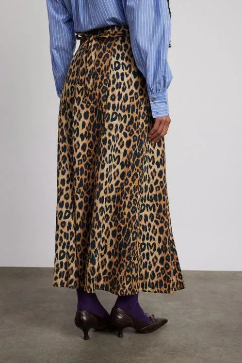 Women Skirts Damson Madder Hyan Midi Skirt 8211 Leopard