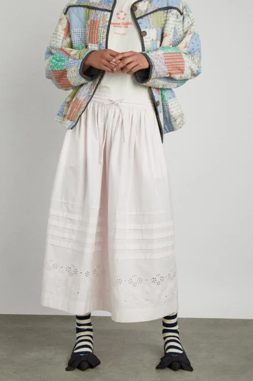 Women Skirts Damson Madder Kelsey Pin Tuck Midi Skirt 8211 Sugar Pink