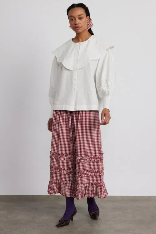 Women Skirts Damson Madder Rina Ruffle Skirt 8211 Red Gingham