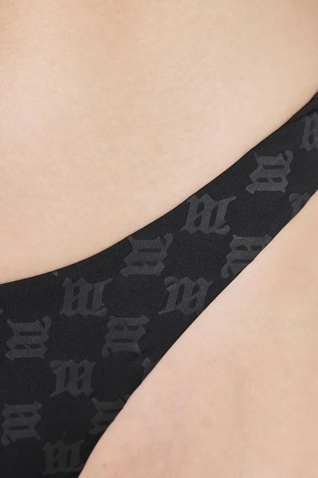 Women Swimwear MISBHV Swim Signature Monogram Brazilian Briefs Black