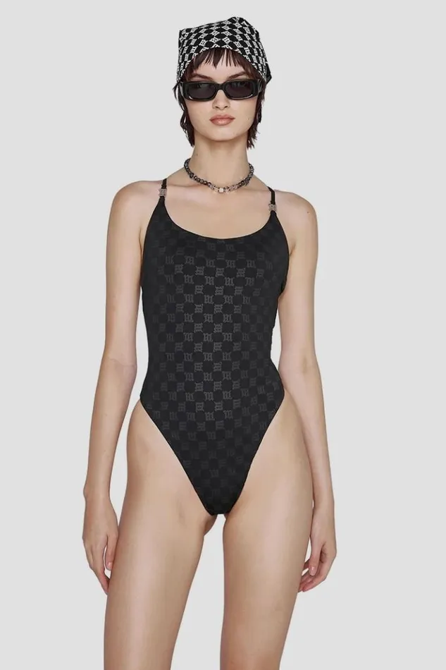 Women Swimwear MISBHV Swim Signature Monogram One Piece Black