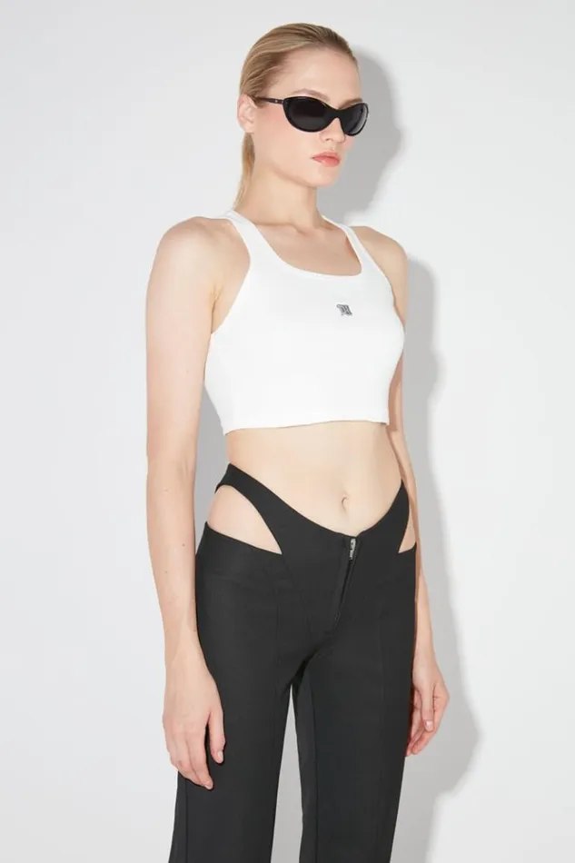 Women TShirts MISBHV Cropped M Tank Top White