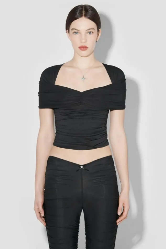 Women TShirts MISBHV Draped TShirt Black