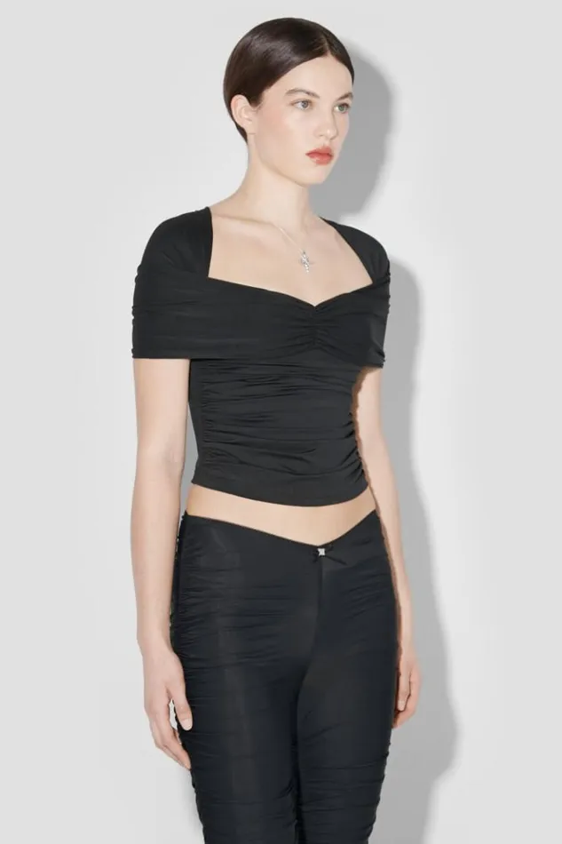 Women TShirts MISBHV Draped TShirt Black
