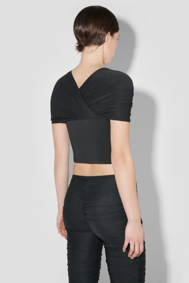 Women TShirts MISBHV Draped TShirt Black