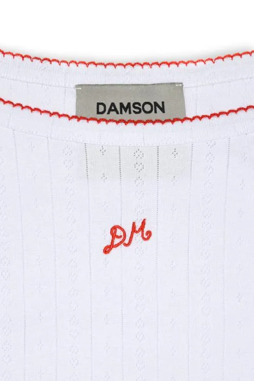 Women Tops Damson Madder Dm Cami Top 8211 White Pointelle