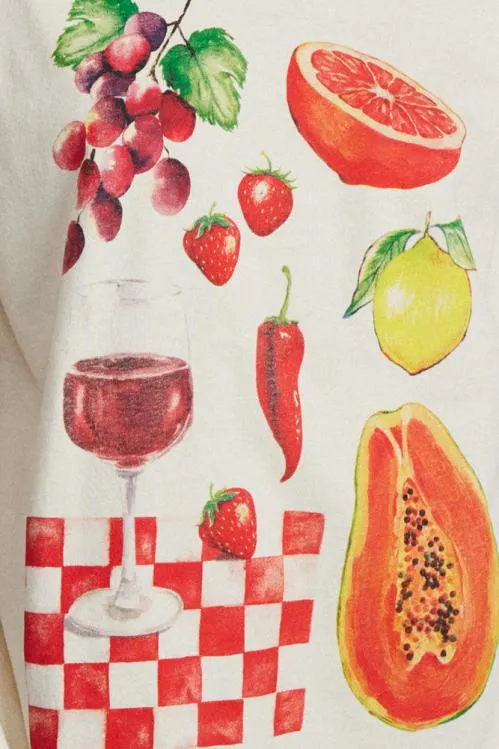 Women Tops Damson Madder Fruit Picnic Boyfriend Tee