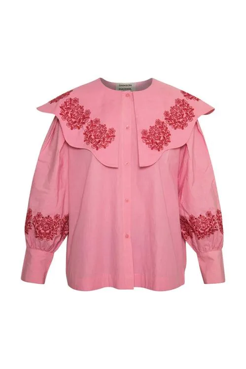 Women Tops Damson Madder Romeo Organic Cotton Broderie Blouse 8211 Pink Women Tops Damson Madder Romeo Organic Cotton Broderie Blouse 8211 Pink