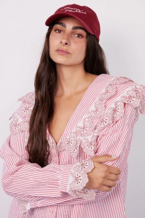Women Tops Damson Madder Romilda Blouse 8211 Candy Stripe Broderie