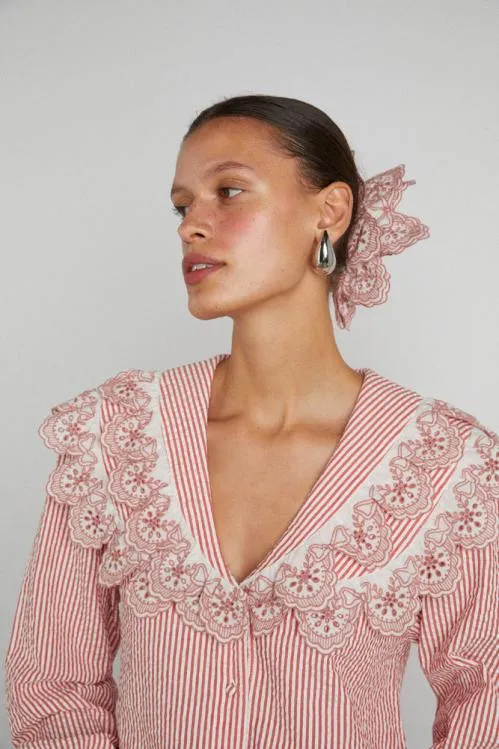 Women Tops Damson Madder Romilda Blouse 8211 Candy Stripe Broderie