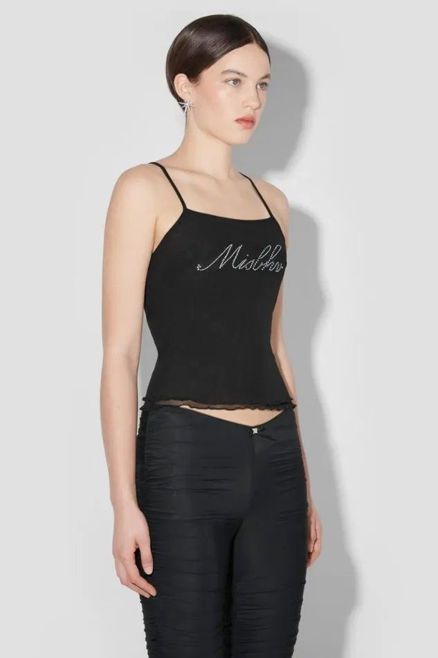 Women Tops MISBHV Crystal Mesh Tank Top Black