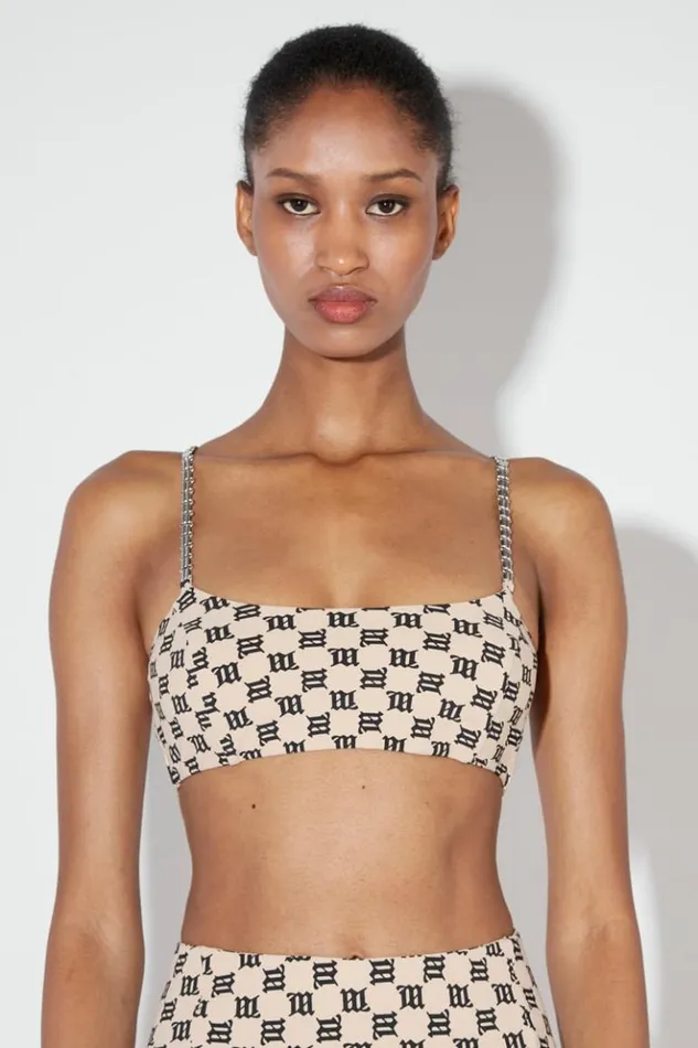 Women Tops MISBHV Monogram Spaghetti Bralette Beige