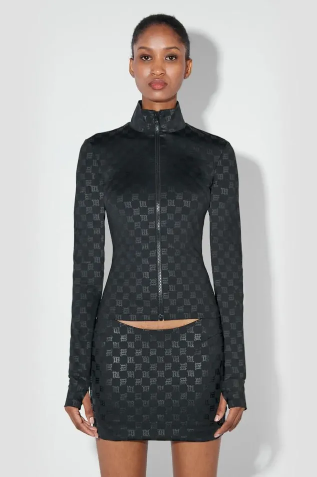 Women Tops MISBHV Monogram Zip Top Black
