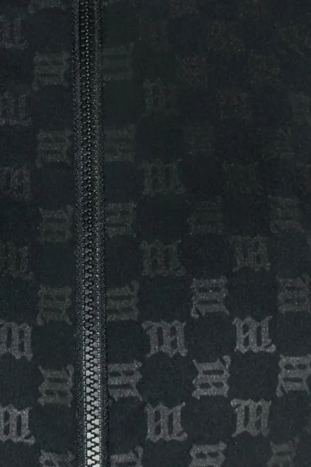 Women Tops MISBHV Monogram Zip Top Black