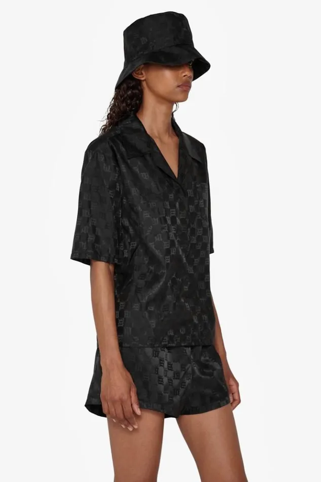 Women Tops MISBHV Nylon Monogram Cropped Shirt Black