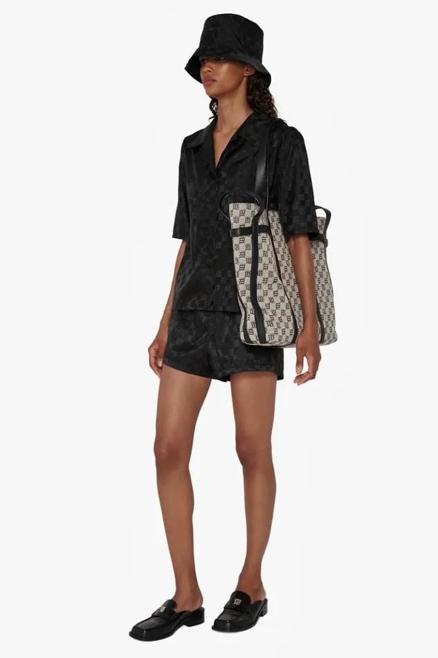 Women Tops MISBHV Nylon Monogram Cropped Shirt Black